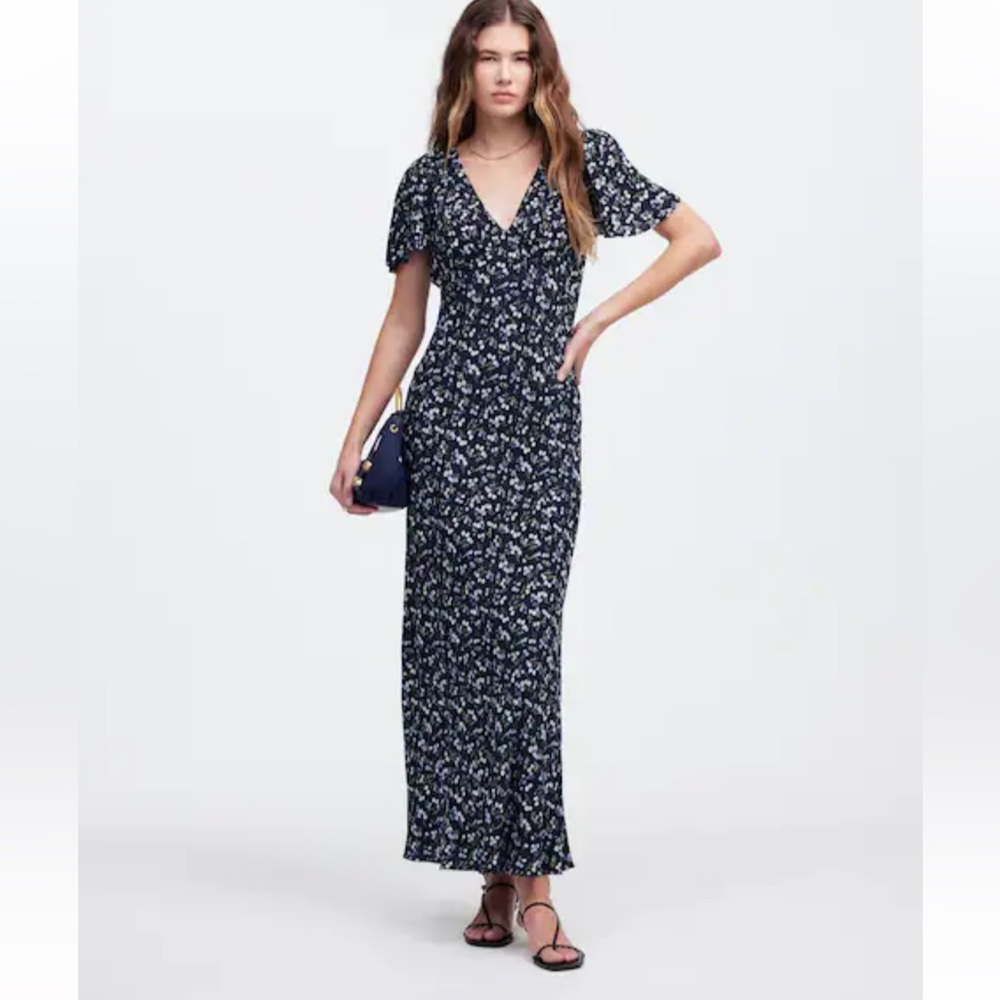 Madewell blue floral maxi dress
